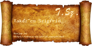 Takács Szigfrid névjegykártya