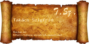 Takács Szigfrid névjegykártya
