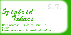 szigfrid takacs business card